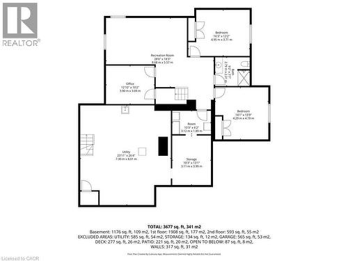 Lower level floor plan - 59 Decou Road, Simcoe, ON 
