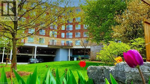 Multi-story building featuring brick and stone exterior finishes - 20 St. George Street Unit# 404, Kitchener, ON 