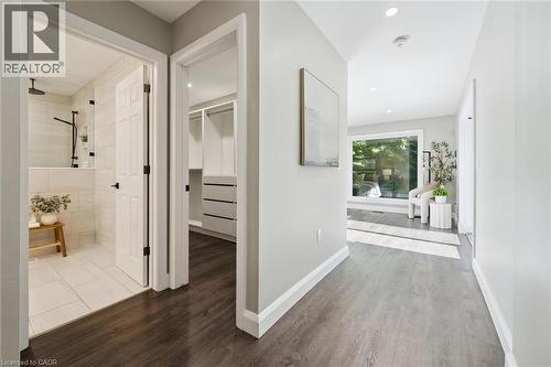 Wood-finish flooring throughout, recessed lighting, and white baseboards - 282 Concession Rd 2, Scotland, ON 