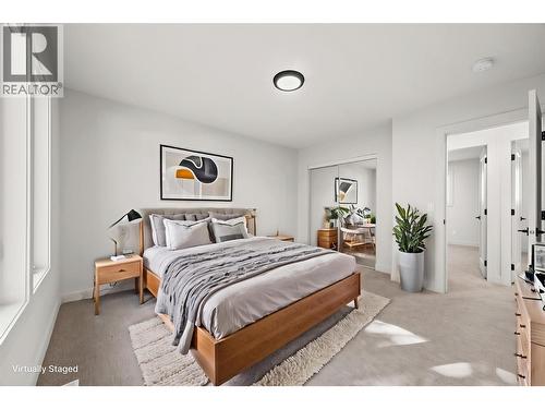 Main House Primary Bedroom - Virtually Staged - 4141 San Clemente Avenue, Peachland, BC 