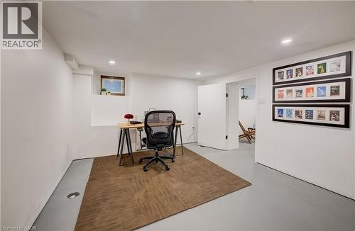 Recessed lighting, painted concrete flooring, and a compact window - 59 Allen Street W, Waterloo, ON 