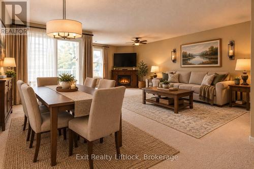 Virtually Staged Living room/ Dinning Room - 202 C - 1099 Clonsilla Avenue, Peterborough (Otonabee Ward 1), ON 