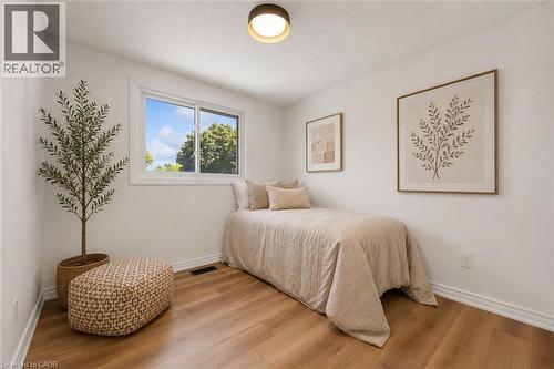 Bright room featuring wood-finish flooring and white baseboards - 49 Grove Avenue, St. Catharines, ON 