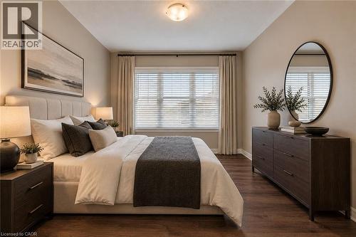 Recessed lighting, wood-finish flooring, and a large window with blinds - 212 Ellen Davidson Drive, Oakville, ON 
