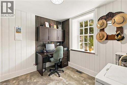 White paneling, built-in cabinetry, and a multi-pane window - 2744 Bleams Road, New Hamburg, ON 