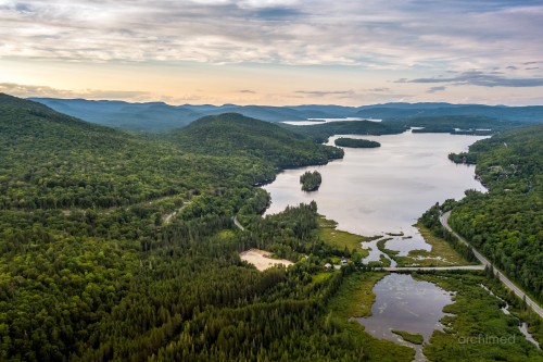 Aerial View - 44 Ch. Régimbald, Saint-Donat, QC 