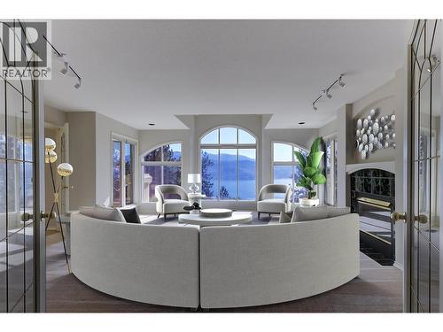 Private living room with outstanding views! (Virtually Staged) - 4632 / 4624 Minto Street, Peachland, BC 