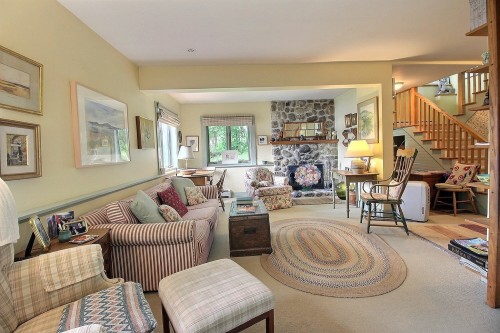 Family Room - 4205 Ch. Magog, North Hatley, QC - Indoor Photo Showing Living Room With Fireplace