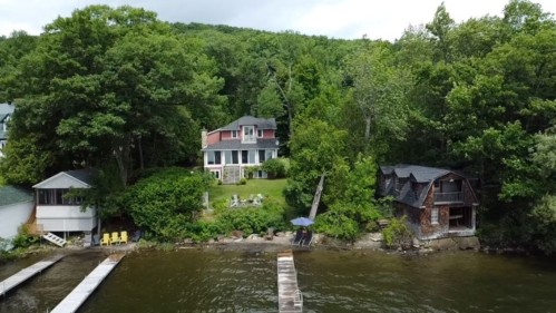 Overall view - 4205 Ch. Magog, North Hatley, QC - Outdoor With Body Of Water