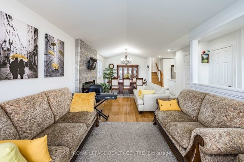 3 Vineberg Drive, Hamilton, ON - Indoor Photo Showing Living Room With Fireplace