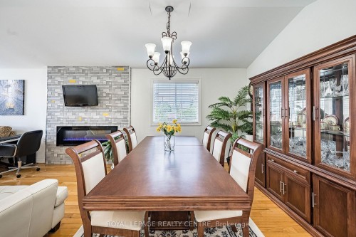3 Vineberg Drive, Hamilton, ON - Indoor Photo Showing Dining Room With Fireplace