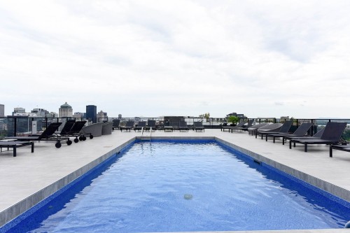 Piscine - 1006-235 Rue Peel, Montréal (Le Sud-Ouest), QC - Outdoor With In Ground Pool With View