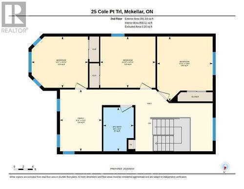 Upstairs Floor Plan - 25 Cole Point Trail, Mckellar, ON 