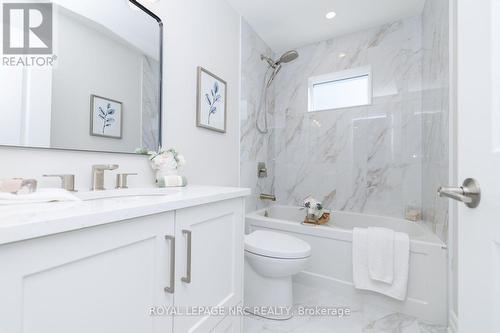 4-pc bathroom on the upper level . - 3 Peel Street, St. Catharines (Port Dalhousie), ON 