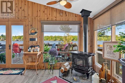 Great Room - Right Side with a Cozy Woodstove - 1048 Nora Lane, Gravenhurst (Ryde), ON 