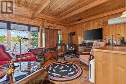 Living Room Faces the Lake, Cozy Propane Stove - 