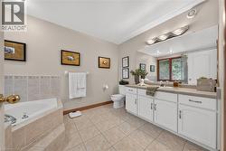 Expansive vanity with double sinks, white cabinetry, and a large mirror - 