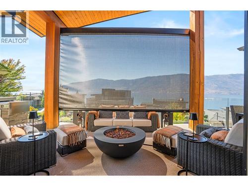 Electric Solar Shade on Sundeck - 1666 Lakestone Drive, Lake Country, BC 