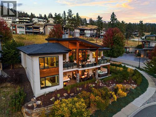 Back of home at dusk - 1666 Lakestone Drive, Lake Country, BC 
