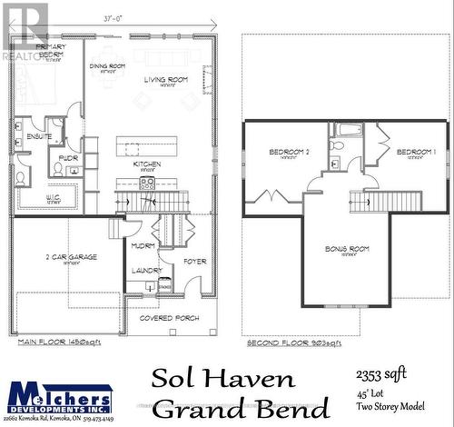 Floor Plan - Lot #29 - 95 Dearing Drive, South Huron (Stephen), ON 