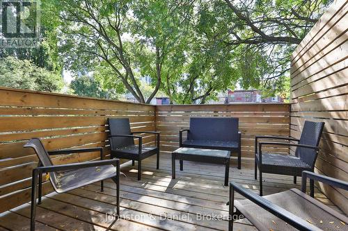 New deck (2024) accessed from Bedroom 2 - 69 Sullivan Street, Toronto, ON 