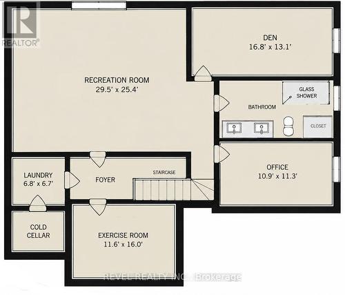 Basement Floor Plan - 15 Farrugie Street, Brant, ON 