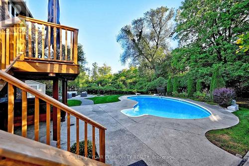 Stairs down from Kitchen to Yard - 1530 Canada Court, Oakville, ON 
