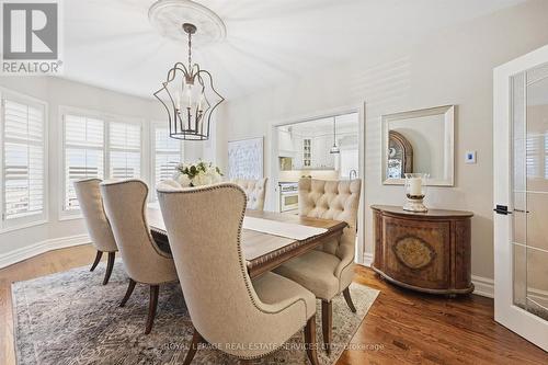 Elegant Dining Room Offering Oak Hardwood Flooring - 340 Oakridge Court, Oakville, ON 