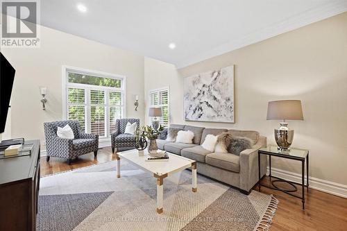 Oak Hardwood Flooring Throughout Family Room - 340 Oakridge Court, Oakville, ON 