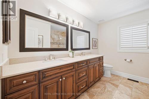 Five-Piece Main Bathroom Complete w/Double Sinks - 340 Oakridge Court, Oakville, ON 