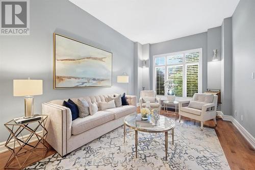 Formal Living Room Offers Oak Hardwood Flooring - 340 Oakridge Court, Oakville, ON 