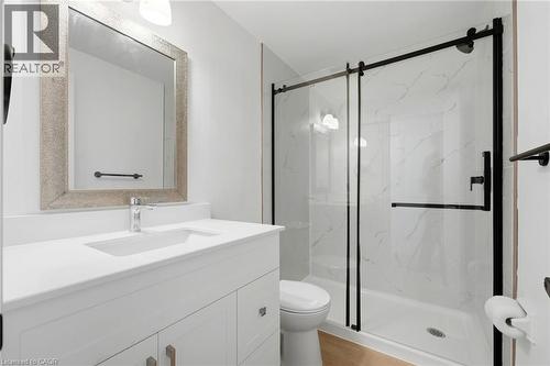 Main level modern bathroom renovation - 3 Manley Crescent, Thorold, ON 
