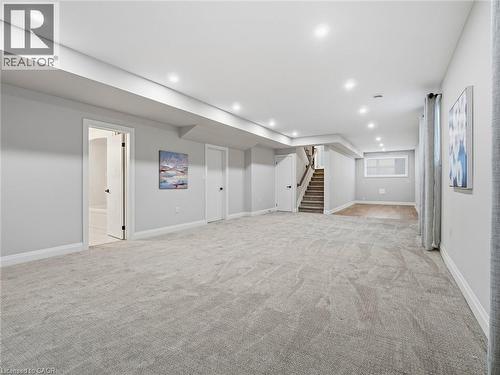Basement with light carpet and recessed lighting - 230 Knoll Street, Port Colborne, ON 