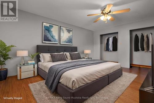 2nd floor Primary bedroom w double closets (VS) - 38 Shebeshekong Estates Road S, Carling, ON 