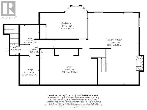 Basement Floorplan - 7262 12 & 13 Nottawasaga Side Road, Clearview, ON 