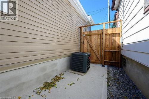 Wood privacy gate with sturdy timber construction - 4 Albemarle Street, Hamilton, ON 