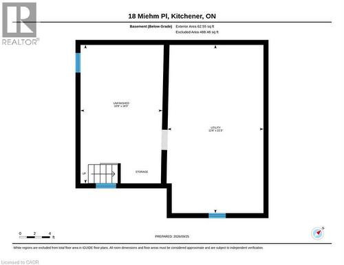 Basement Floor plan - 18 Miehm Place, Kitchener, ON 