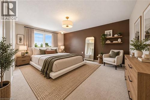 Recessed lighting, large window with natural light, wall-mounted shelving, and carpeted flooring - 61 Sunnyside Drive, St. George, ON 