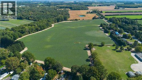 Expansive agricultural land surrounded by mature tree lines and additional cultivated fields - 264 Old Highway 24, Waterford, ON 
