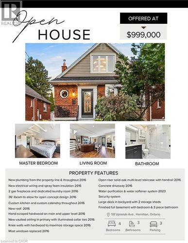 Features of Property - 58 Uplands Avenue, Hamilton, ON 
