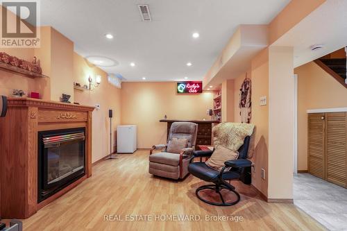 Recreation room with gas fireplace - 6399 Colebrook Crescent, Mississauga, ON 