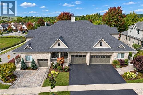 Sky view of block townhouses.  Middle unit is for sale. - 222 Chestnut Hill Crescent, Kitchener, ON 