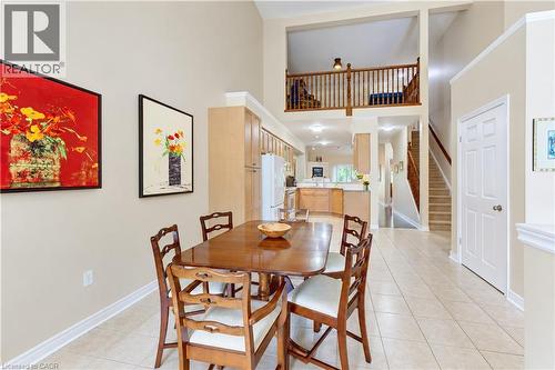 Open concept main floor to Kitchen and view of upper loft/family room. - 222 Chestnut Hill Crescent, Kitchener, ON 