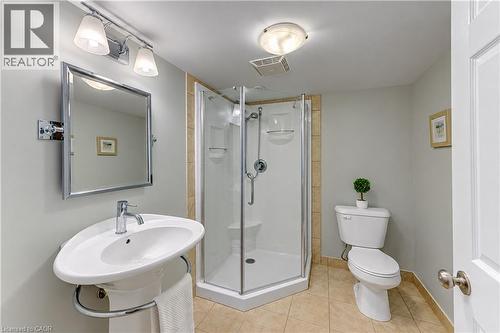 Lower level 3 pc bathroom with walk-in shower. - 222 Chestnut Hill Crescent, Kitchener, ON 