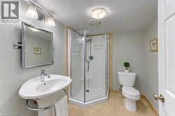 Lower level 3 pc bathroom with walk-in shower. - 