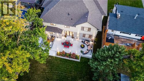 Aerial view overlooking patio layout - 61 Schweitzer Street, Kitchener, ON 