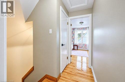 Hardwood flooring extends through the hallway and into an adjacent room - 37 Margaret Avenue N, Waterloo, ON 