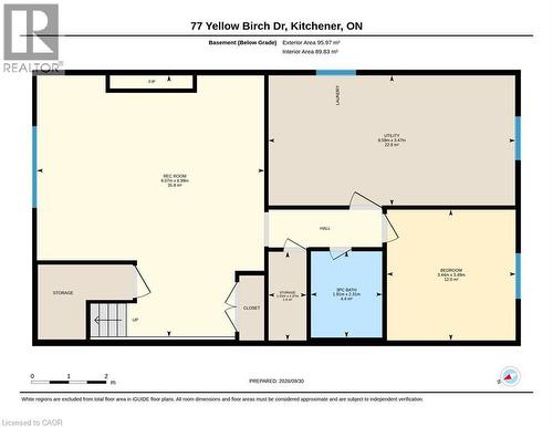 Basement Floor Plan - (Metric) - 77 Yellow Birch Drive, Kitchener, ON 