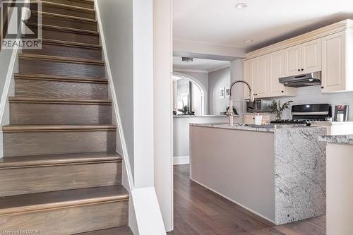 Convenient butler stairs, located off the kitchen. - 132 Herkimer Street, Hamilton, ON 