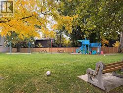 Playground with swing set and basketball hoop - 